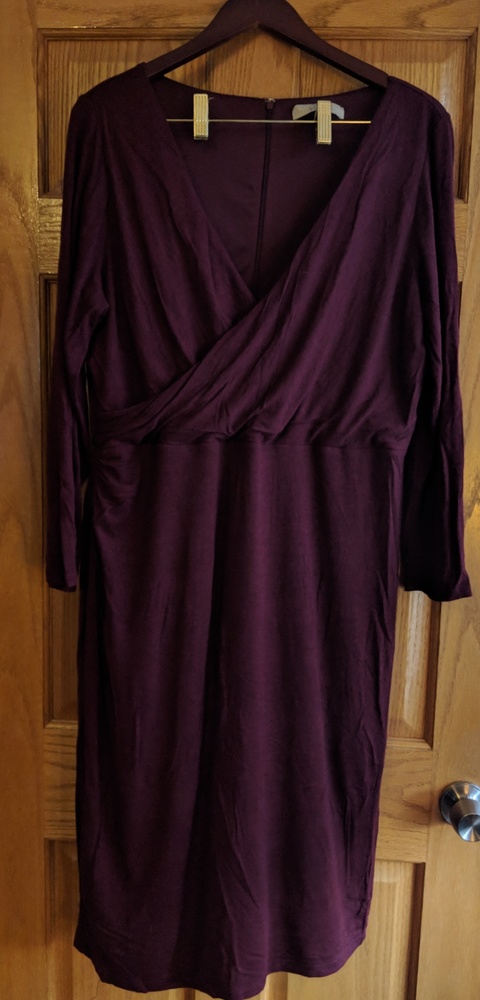 LOFT wrap dress - heathered merlot